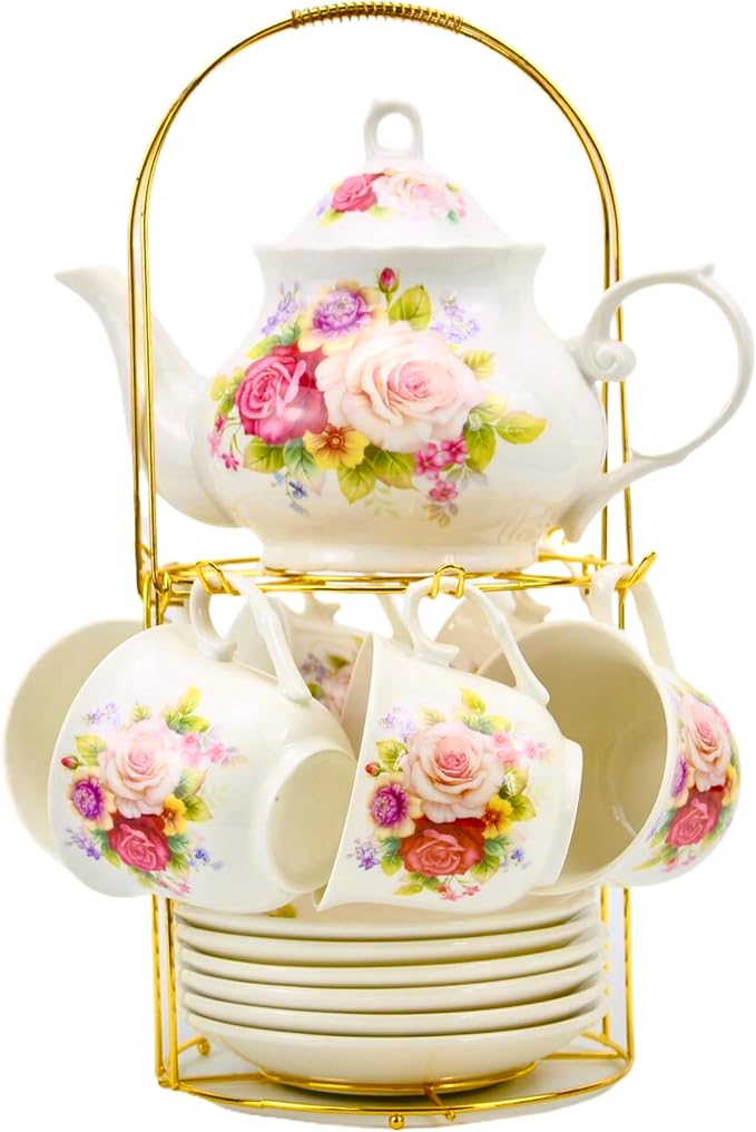 20-Pieces Porcelain Bone china Tea Sets, Tea Gift Sets - Image 2