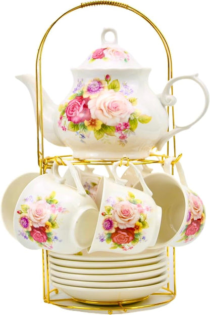 20-Pieces Porcelain Bone china Tea Sets, Tea Gift Sets - Image 2