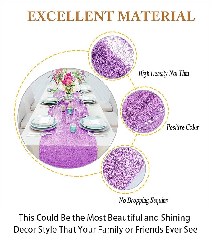 ShiDianYi Lavender Table Cover 12x72 - Image 3