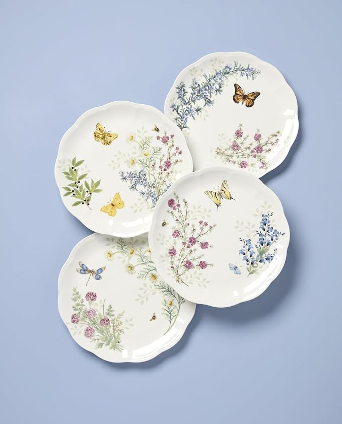 Lenox Butterfly Meadow Herbs Porcelain Dinner Plate Set - Image 2