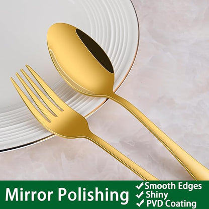 DEHOV 30 PCs Gold Flatware Sets Service - Image 3