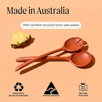 Salad Servers - Spoon and Fork Serving Set, Certified Recycled Food-Safe Plastic - Image 7