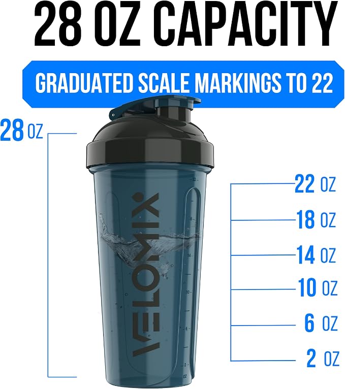 VELOMIX 2 Pack 28oz Protein Shaker Bottle - Image 4