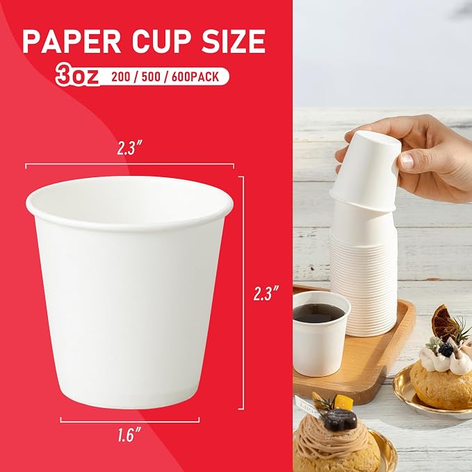 500 Pack 3 oz Disposable Paper Cups - Image 5