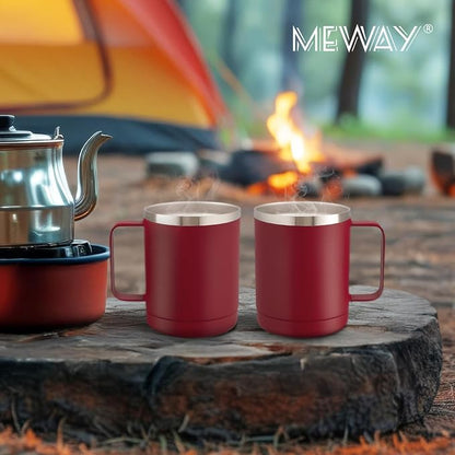 MEWAY 12oz Coffee Mug With Handle 4 Pack Bulk, Stainless Steel Insulated Travel - Image 7