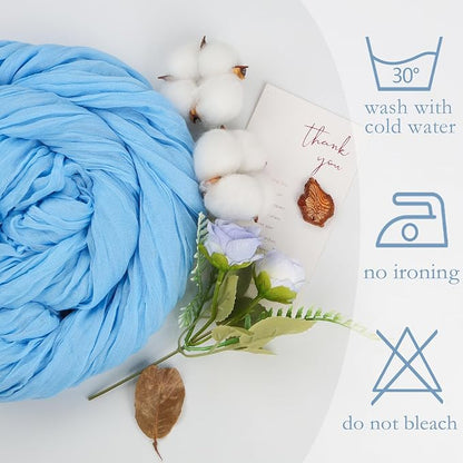 12 Pack Baby Blue Cheesecloth Table Runner 35 x 120 Inch | Boho Gauze Cheese - Image 5