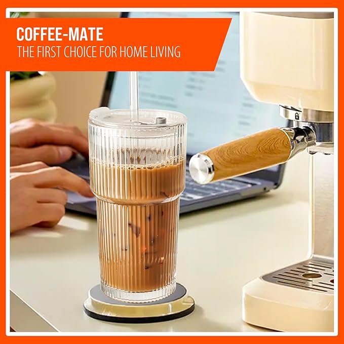 SUROQUE 20oz Ribbed Glass Tumblers - Image 5