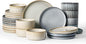 Famiware Star Ceramic Plates and Bowls Sets, Reactive Glaze Dishes by Famiware
