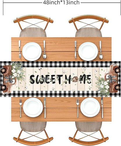 Farmhouse Table Runner, 48 x 13 inches, Rustic Country Decor - Image 3