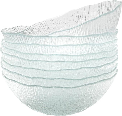Vikko Soup Bowls, 6.5 Inch Salad Bowls, Glass Soup Bowls, Elegant Textured by Vikko