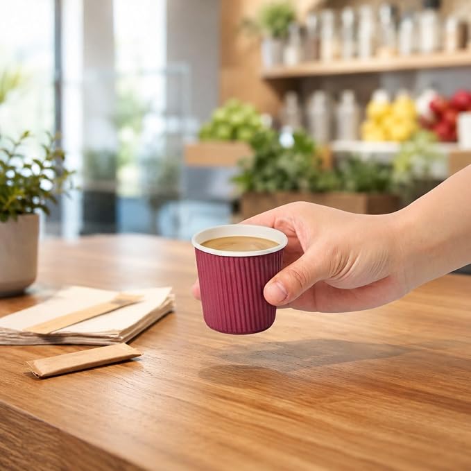 4 oz Crimson Paper Coffee Cup - Image 5
