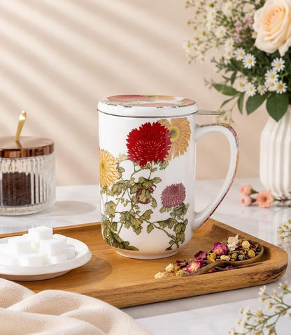 AmorArc Tea Cup With Infuser and Lid, 18oz Loose Leaf Tea Mug With Steeper | - Image 4