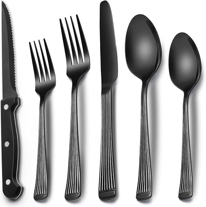 EWFEN 24-Piece Black Silverware Set by EWFEN