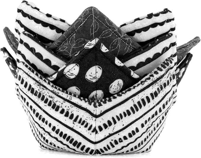 Cotton Microwavable Bowl Cozy, Microwave-Safe Hot Bowl Holders, Soup Bowl Cozy by ROGITU