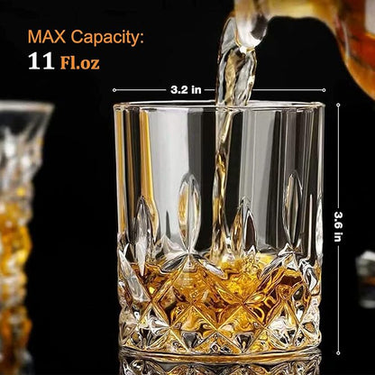 Qipecedm® Old Fashioned Whiskey Glasses, Barware - Image 4