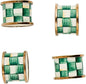 MACKENZIE-CHILDS Set of 4 Enamel Napkin Rings, Napkin-Holder Ring Set by Unknown