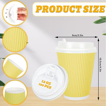 Whaline 100 Pcs Spring Pastel Color Disposable Coffee Cups - Image 2