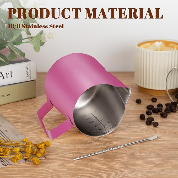 Amrules Milk Frothing Pitcher, 12 oz Milk Frother Cup - Image 5