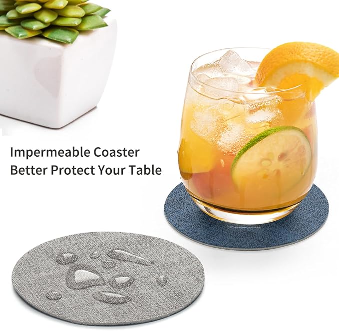 Faux Leather Drink Coasters - Image 2