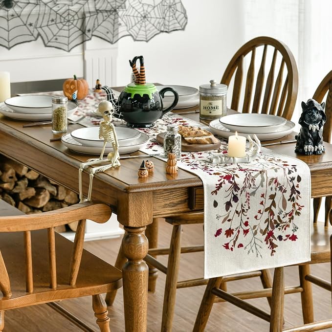 Artoid Mode 210 GSM Halloween Table Runner 13x72 Inch Home Party Decor | Weeds - Image 4