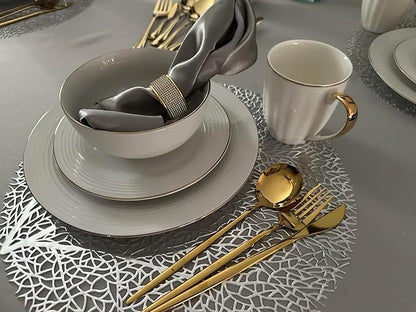 Silver Diamond Napkin Rings Set, Rhinestone Napkin Holder for Dining, Table Decorations,Wedding,Bling Cloth Holder Full of Crushed Diamond,Party of Table Setting Home Decor（24）