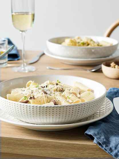 LE TAUCI Pasta Bowls 42oz, Large Salad Bowl, Ceramic Embossment Stoneware - Image 2