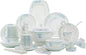 60 Pcs Fine Bone China Dinnerware Set, Porcelain&Ceramic Dinnerware Sets,Bone Stoneware&Ceramic Cookware Tableware Set Includes Dinner Plates|Spoons|Pasta Bowls|Soup Pot|Chopsticks