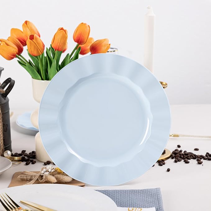 72 Pack Blue Plastic Plates, Thanksgiving - Image 4