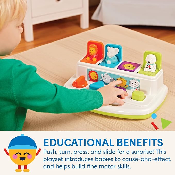 Battat Pop-Up Toy, Pop-Up Pals Cause-and-Effect Animal Toy, 4 Pals | 4 animal - Image 6