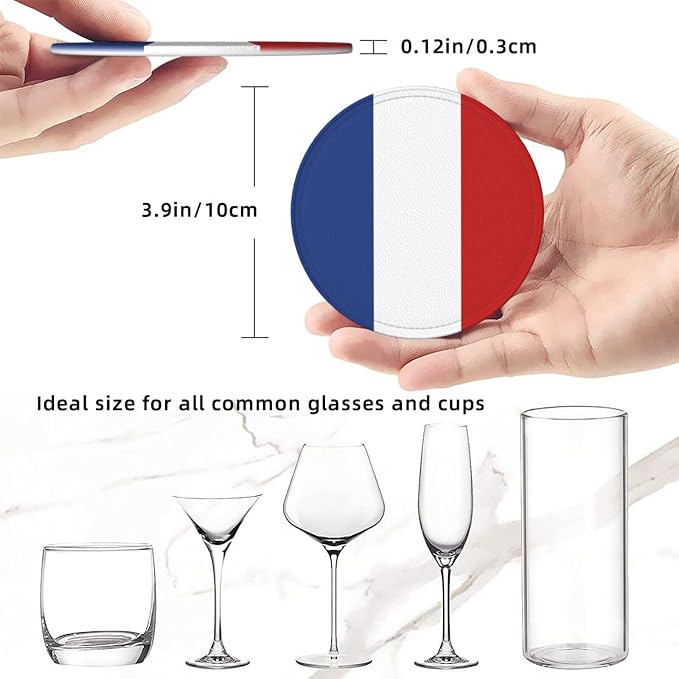 French Flag Coasters for Drinks - Image 3