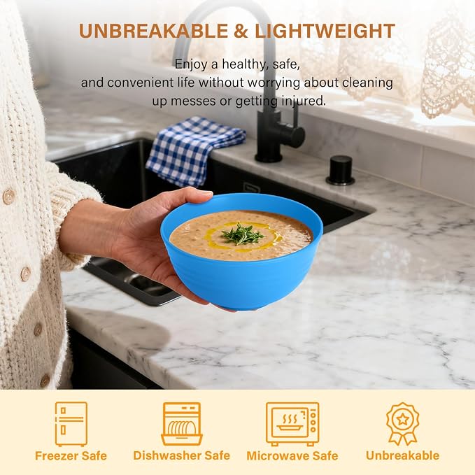 Wheat Straw Bowls, Reusable Plastic Bowls - Image 5