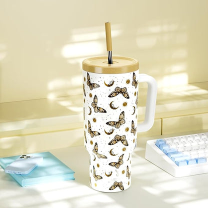 Meoky 40 oz Tumbler with Handle and Straw: Stainless Steel Insulated Tumbler - Image 7