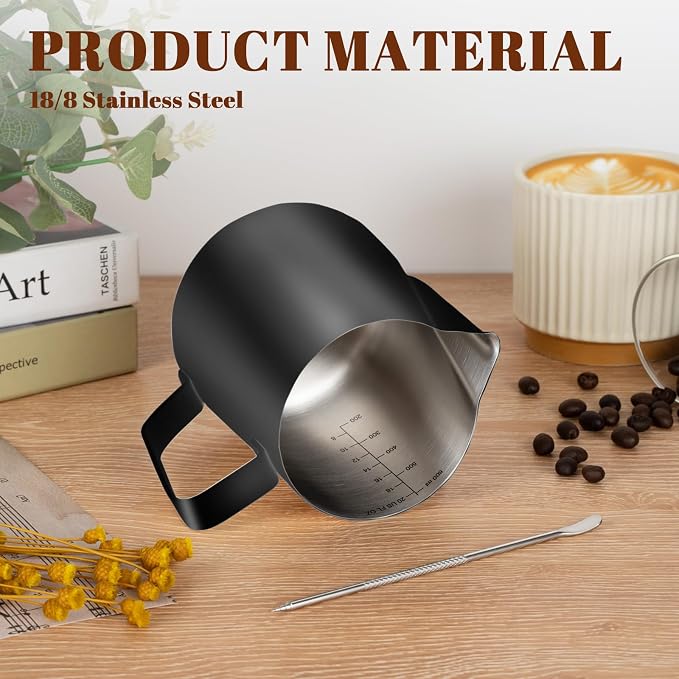 Amrules Milk Frothing Pitcher, 20oz Milk Frother Cup - Image 5