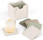 Fluxynara Felt Coasters with Holder, Linen Dusk | Square Felt Coasters by FLUXYNARA