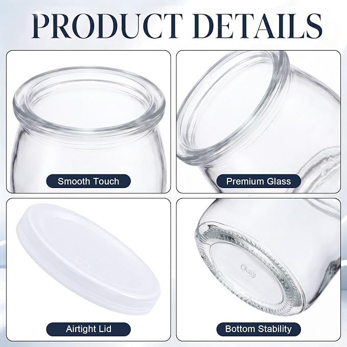 16 Pcs 6oz Small Glass Yogurt Cups - Image 3