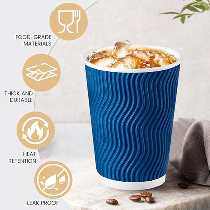 Lamosi 500 Count 16 oz Insulated Coffee Cups, Disposable Paper Cup No Lids | - Image 3