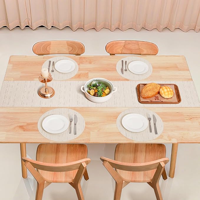 Table Runner 72 Inches Long, Vinyl Woven Heatproof Table Runners | Washable - Image 8