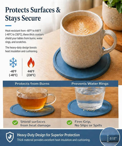 Silicone Coasters Set of 10, Premium Drink Coaster - Image 3