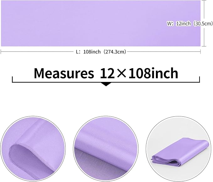 4-Pack Lavender Satin Table Runner 12 x 108 Inch Long Bright and Smooth Silk - Image 3