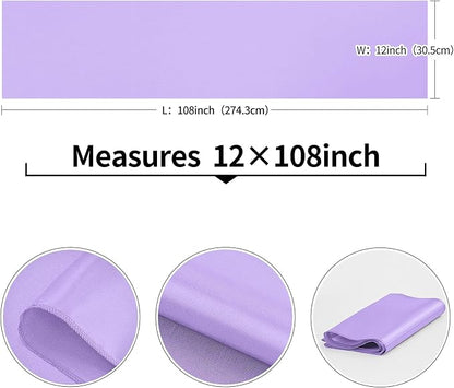 10-Pack Lavender Satin Table Runner 12 x 108 Inch Long Bright and Smooth Silk - Image 3