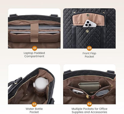 LOVEVOOK Laptop Tote Bag for Women 15.6 Inch, Waterproof Computer Bag for - Image 4