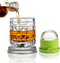 360° Rotating Whiskey Glasses Set of 2, Vintage Crystal Tumblers by Pewfugu