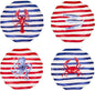 Bico Ocean Wonders Scalloped Dinner Plates Set of 4, 11 Inch Large Ceramic Plates for Pasta, Steak, Stylish Serving Dishes, Microwave and Dishwasher Safe, Gift for Housewarming and Thanksgiving