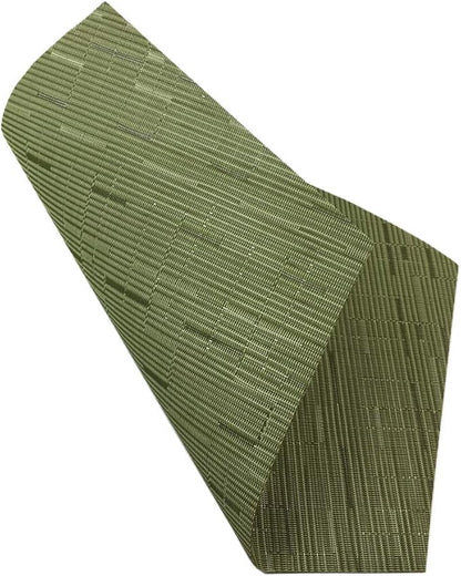 Red-A Woven Vinyl Placemats for Dining Table Durable Heat Resistant Washable Placemats for Round Table,Placemats Set of 4,Green