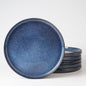 famiware Star Salad Plates for 6, 8 inches Plate Set, Stoneware Dinnerware, Small Dinner Plates for Dessert, Salad, Appetizer, Nebulas Blue