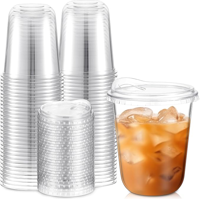 Baderke 50 Pcs Round Bottom Plastic Cups by Baderke