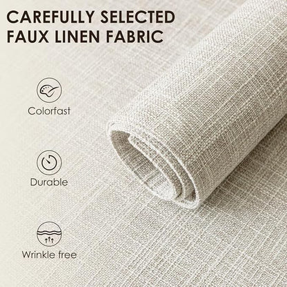 Placemats Set of 6, Bilayer Thickened Linen Place Mats Heat Resistant Machine Washable Wrinkle Free Carefully Selected Polyester Mats for Kitchen/Dining/Coffee Table (Cream Beige)