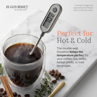 JS Gourmet Double Wall Glass Coffee Mugs Set of 6, 12oz/350ml Borosilicate - Image 6
