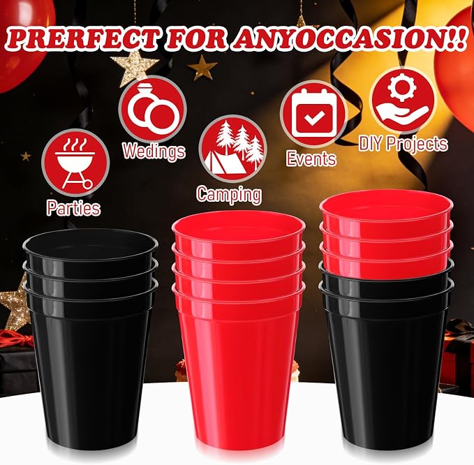 Yungyan 50 Pack 16 oz Stadium Cups Reusable Plastic Cups Blank Drink Stadium - Image 3