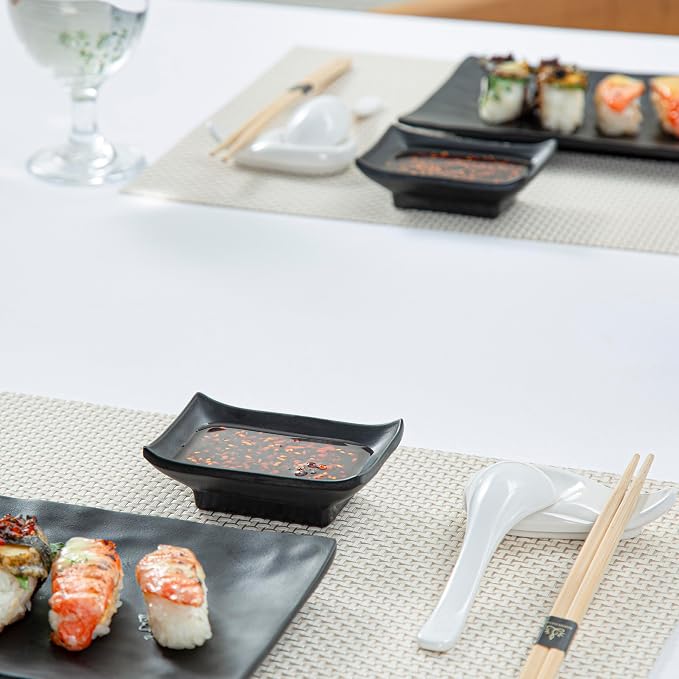 Restaurantware Voga 1 Ounce Soy Sauce Dishes 10 Rectangle Dipping Bowls - Image 4
